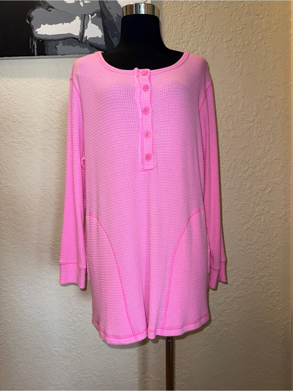 Free People Henley Tunic - Size Small - Oversized 🩷